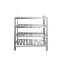 Nouvelle étagère de rangement pour cuisine commerciale en acier inoxydable résistant à la corrosion, à quatre niveaux, robuste, avec cloison réglable