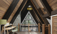 Cabane en acier à structure triangulaire moderne à trois côtés, petite maison urbaine/suburbaine pour les vacances en famille, le camping