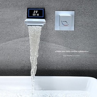 Robinet de lavabo encastré en laiton avec affichage numérique et cartouche céramique pour hôtels, maisons et halls – Design moderne intégré