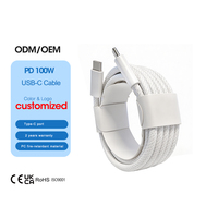 Câble de données USB-C tressé en nylon à charge rapide PD 100W de 2M Shenzhen Lvxiangyuan pour iPhone 15 16 17 Pro Max