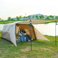 Tente gonflable portable Oxford double couche 4 saisons imperméable résistante aux UV pour 3-4 personnes, camping, randonnée, voyage