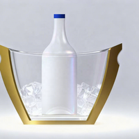 Nouveaux modèles de seaux à glace en plastique lumineux avec pinces à glace pour bar, KTV, restaurant - Design minimaliste