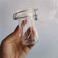 Pot en verre écologique de 100 ml, forme droite, pour épices et herbes, avec couvercle à clip, en vente