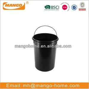 Powder Coating Stainless Steel Bathroom Waste Bin With Toilet Brush Holder Set With Dome Iron Lid