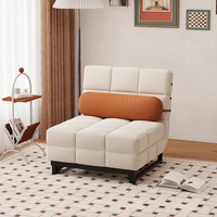 Modernes Cremefarbenes Konvertierbares Stoffsofa Klappbares Bett für Kleine Apartments Wohnzimmer Moderne Schule Multifunktionales Einzelklappbett