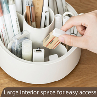 Seau de rangement de papeterie de grande capacité, housse de protection, porte-stylo rotatif détachable pour l'école et le bureau