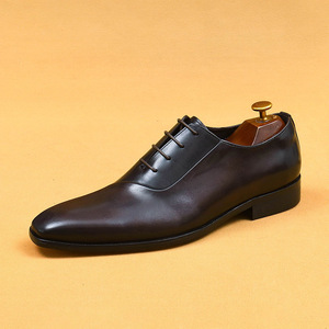 Zapatos Oxford de Cuero Genuino para Hombre, con Punta Cuadrada, con Cordones, para Vestir, para Todas las Temporadas, de Color Sólido, para Uso Formal, Envío Directo - Product Image 3