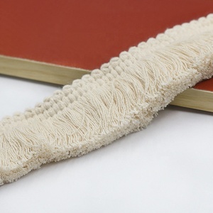 Fita Decorativa de Renda de Algodão de 3,8cm, Acessórios de Renda com Franjas Beiges Espessas - Product Image 6