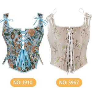 Various Styles Corset Tops for Women Renaissance Lace up Floral Shapewwear Overbust Boned Bustier Bodice - Product Image 3