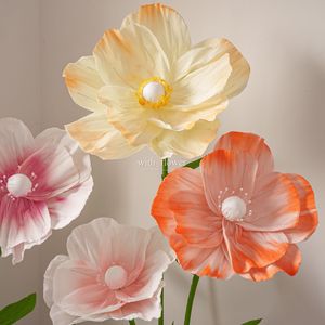 Grandes fleurs en papier réaliste Poppy Giant pour les vitrines des centres commerciaux et les décorations de <span class=keywords><strong>mariage</strong></span>, grandes fleurs en papier froissé - Product Image 3