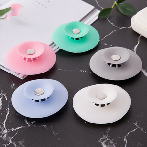 Silicone Floor Drain Cover Push Button Seal Kitchen Bathroom Sink Anti <b>Clog</b> Filter Matte Surface Drop In Installation - Product Image 1
