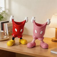Porte-stylo fantaisie en résine Mickey, organisateur de papeterie, rangement pour crayons, pinceaux de maquillage, décoration de bureau