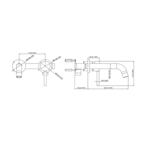 Rubinetto a Muro Nero Opaco per Lavabo, <span class=keywords><strong>Miscelatore</strong></span> Monocomando in Ottone per Bagno - Product Image 6