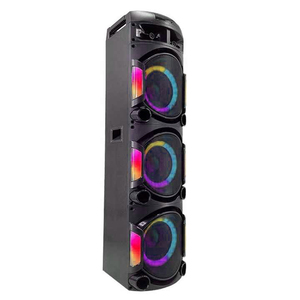 100W công suất cao Ba 12-inch Bass RGB bên bằng gỗ DJ loa không dây độ trung thực cao Karaoke Loa răng Xanh - Product Image 3
