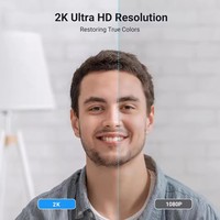 Webcam UGREEN 2K Baru Ultra HD dengan Mikrofon, Kamera PC dengan Penutup Privasi, Kamera Web USB untuk Streaming