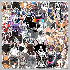 50 Piezas de Pegatinas de Juguete al por Mayor para <span class=keywords><strong>Niños</strong></span>, Pegatinas de Vinilo Impresas Personalizadas con Lindos Perros Bulldog Francés - Product Image 5