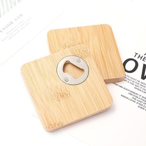 Custom Logo Eco-Friendly Polished Bottle Coaster Blanks Square Stainless Steel Metal Table Opener Mug Cup <b>Beer</b> Openers - Product Image 2