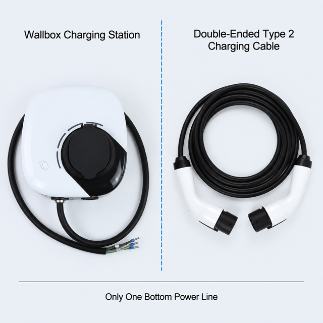 11KW Wall Mount AC EV Charging Station Fast Charging Wall Box Compatible with Type 1 Type 2 GBT for Garage Commercial Places
