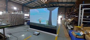 Teluxsee nhà máy độ nét cao điện sàn di động màn hình 100 inch 16:9 chống ánh sáng cơ giới màn hình chiếu <span class=keywords><strong>PVC</strong></span> - Product Image 6