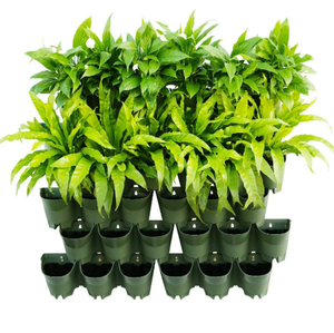 <span class=keywords><strong>Macetas</strong></span> de Plástico Ligeras Verdes con 3 Bolsillos, Autorriego, <span class=keywords><strong>para</strong></span> Jardín <span class=keywords><strong>Exterior</strong></span>, <span class=keywords><strong>Macetas</strong></span> Verticales <span class=keywords><strong>para</strong></span> <span class=keywords><strong>Pared</strong></span> - Product Image 5