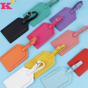 Etiqueta de equipaje de cuero sintético PU de 110x60 mm, etiqueta de información de viaje de color sólido para maleta y tarjeta de embarque - Product Image 2