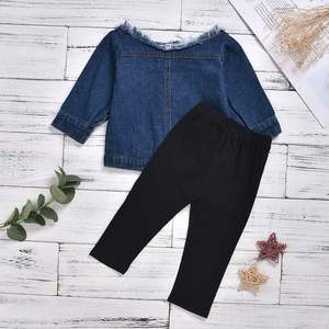 Conjuntos para Niñas, Camisas Blancas, Vestido sin Tirantes, Mezclilla Sólida, Leggings, Ropa de Manga Larga para Niñas - Product Image 4