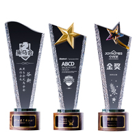 Médailles créatives personnalisées du trophée Aigle en cristal avec base en bois massif Trophée en cristal Toutes les occasions Sports Souvenir Cadeau plaques Trophée