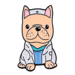 Broche médicale d'urgence en émail sculptée, épingle de premiers secours, motif d'animal, chien, chat, carlin, dessin animé, décor amusant, 5 pièces - Product Image 2