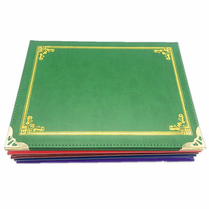 Porte-diplôme en cuir PU vierge format A4 avec logo personnalisé, imprimé or/argent, <span class=keywords><strong>dossier</strong></span> de certificat A5, classeur scolaire, porte-certificat - Product Image 4
