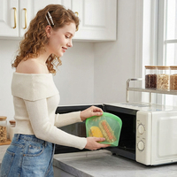 Sacs de conservation alimentaire refermables personnalisables, grands et petits, pour collations, sandwichs, légumes et fruits, réutilisables