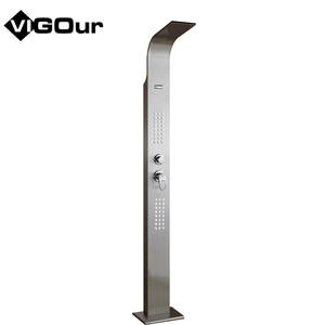 Panel de ducha moderno de acero inoxidable montado en la pared, columna de cascada con torre y chorros de masaje para el cuerpo, inodoros incluidos - Product Image 5