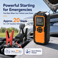 Gonfleur de pneus EH22C avec démarreur de secours pour camion/moto, alimentation de secours, pompe à air numérique anti-étincelles à arrêt automatique