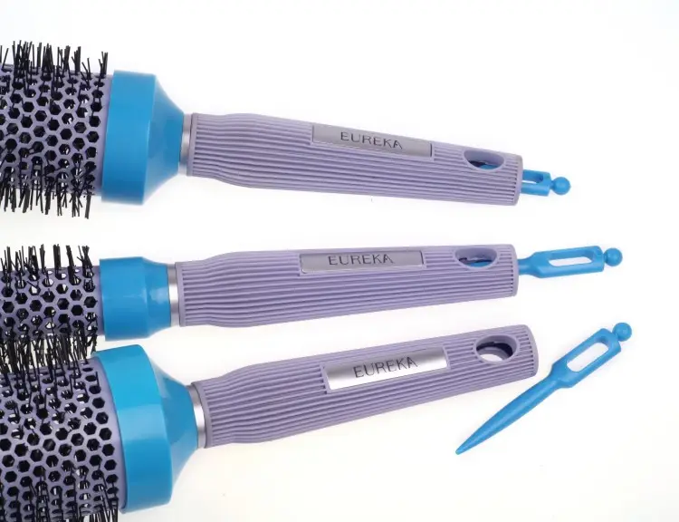 Women Hair Styling Tools Heat Resistant Boar Bristle Round Ceramic Barrel Hair Brush