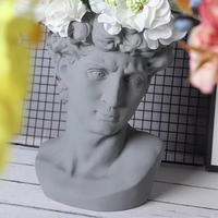 Portrait créatif pas cher Art européen rétro Statue de David Tête de vase en céramique Tête de pot de fleur