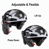 Protection auditive électronique tactique OEM personnalisée en gros, compatible casque, avec défenseurs d'oreille électroniques ABS montés sur casque