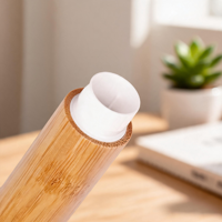 Tubes personnalisables en bambou naturel pour baume à lèvres et déodorant – Contenants cosmétiques vides à enrouler pour voyage, sac à main, bureau, tubes à rouge à lèvres
