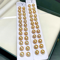 Perles d'eau douce naturelles Edison Gold de 9-16 mm, très brillantes, presque parfaites, rondes, avec légèrement de légères imperfections, vente en gros
