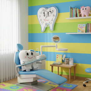 Reloj de Pared con Forma de Dientes de Plástico - Regalo para Clínica Dental Infantil - Product Image 4