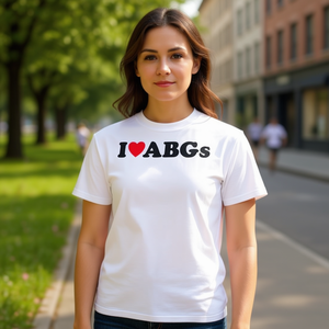 T-shirt I Love ABGs girocollo a maniche corte unisex per adulti, abbigliamento promozionale - Product Image 2