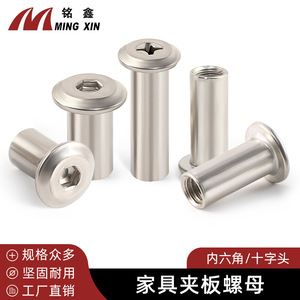 Écrou hexagonal à bride Mingxin M6 en acier inoxydable nickelé pour quincaillerie de meubles en bois - Product Image 3