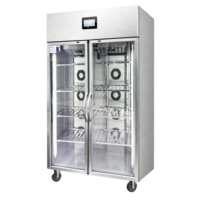 Réfrigérateur commercial à porte vitrée certifié NSF, température réglable, armoire de conservation des aliments pour les entreprises de restauration