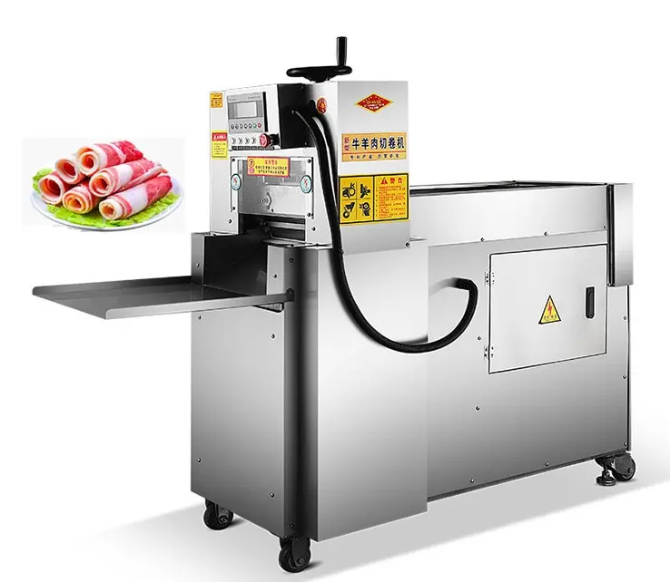 冷凍肉や生肉に適した工業用および商業用の全自動電気肉スライサーカッター