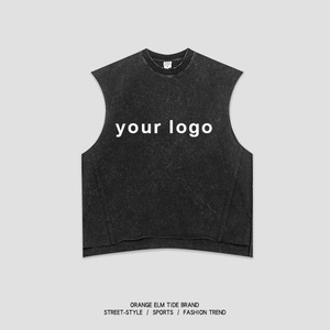 High Street 100% cotone lavato vecchio Raglan senza maniche t-shirt canotta stile stile personalizzato Vintage canotta per gli uomini - Product Image 4