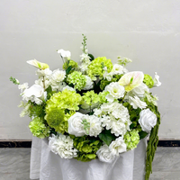 Couronne de fleurs artificielles tendance nordique, diamètre 60 cm, blanc et vert, centre de table pour hôtel, événement, banquet, décoration de table