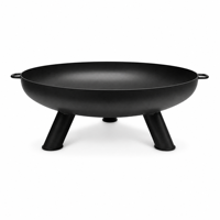 Barbecue rond au charbon de bois avec écran anti-étincelles, foyer extérieur élégant pour patio, décoration de jardin