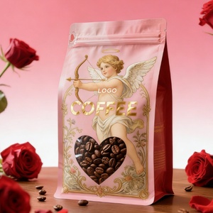 Custom Printed Resealable Flat Bottom Coffee Pouch 250g 500g 1kg Capacity Food Grade Coffee <b>Beans</b> Packaging OEM/ODM - Product Image 3