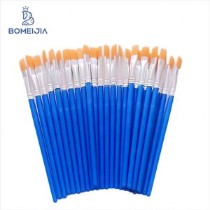 Pinceau miniature pour aquarelle pour enfants, 5 pouces, petit, manche court en plastique, poils fins en nylon, forme ronde/plat, pour détails - Product Image 1