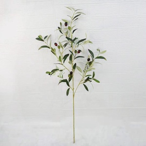 Branches d'arbre d'olive artificielles en plastique en soie, vente en gros, - Product Image 4