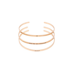 Pba779 - Set di 3 Braccialetti con Scritta "Xoxox" - Product Image 1