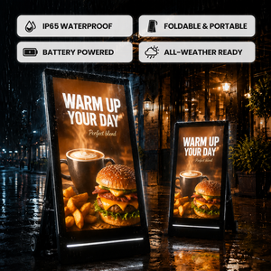 Écran d'affichage numérique extérieur intelligent FHD de 32, 43, 55 pouces, étanche IP65, résistant aux intempéries, alimenté par batterie, en forme de A, avec écran LCD pour affiches - Product Image 1